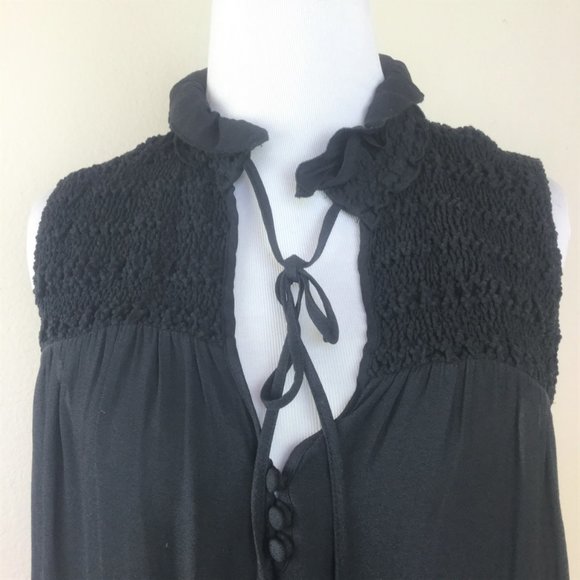 Free People Black Ruffle Me Up Top xs - Picture 5 of 10